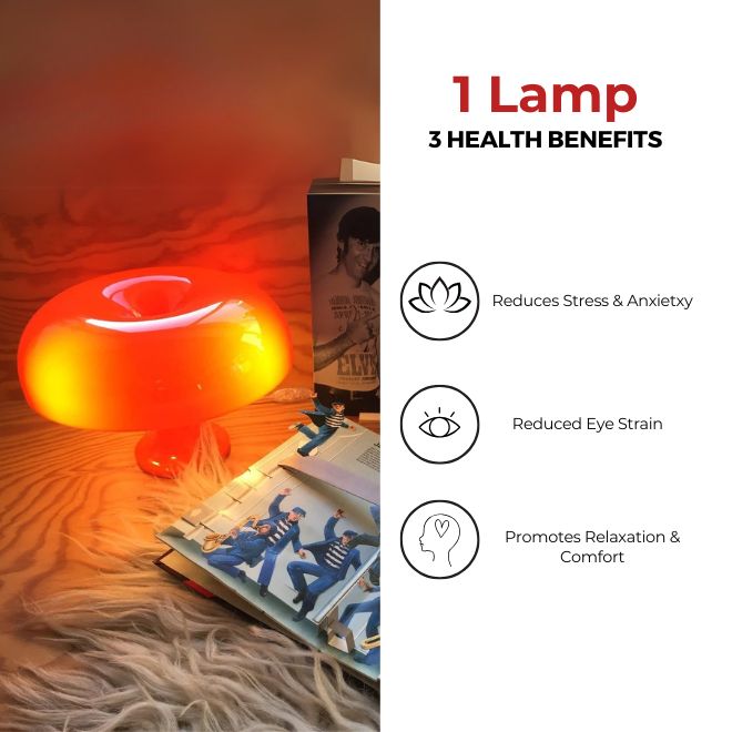 Mushroom Table Lamp - Retro Aesthetic Lighting with a Sleek Glossy Finish