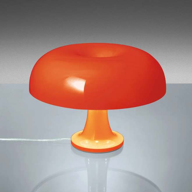 Mushroom Table Lamp - Retro Aesthetic Lighting with a Sleek Glossy Finish