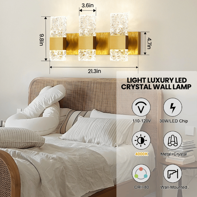 Light Luxury Led Crystal Wall Lamp