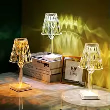 CrystalGlow Touch Lamp – Wireless Light, Luxury Vibes
