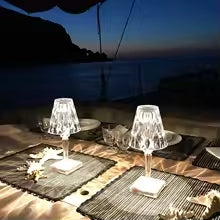CrystalGlow Touch Lamp – Wireless Light, Luxury Vibes
