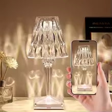 CrystalGlow Touch Lamp – Wireless Light, Luxury Vibes
